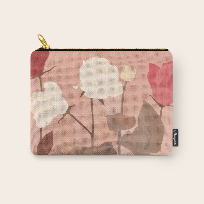 White and Red Roses Carry All Pouch Gallery Image 1