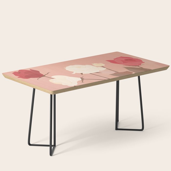 White and Red Roses Coffee Table Gallery Image 1