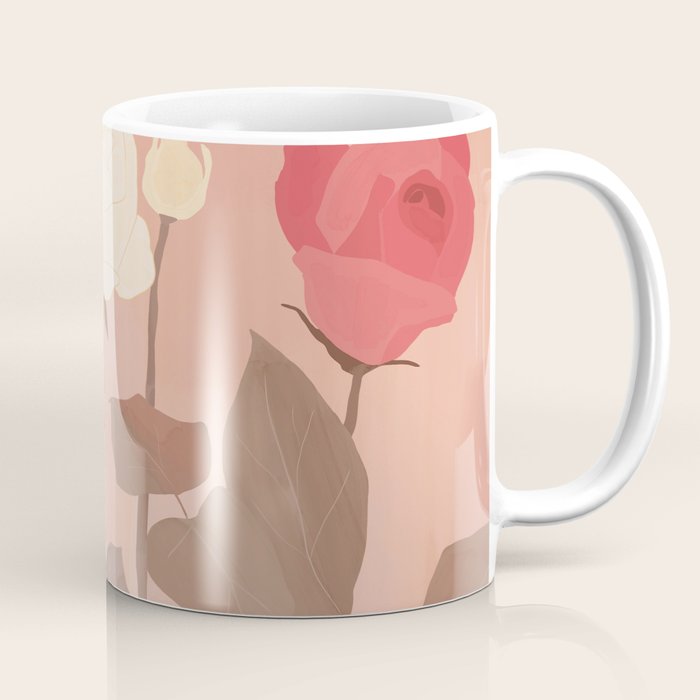 White and Red Roses Coffee Mug Gallery Image 1