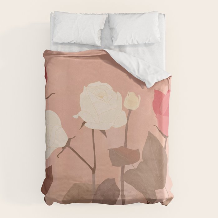 White and Red Roses Duvet Cover Gallery Image 1