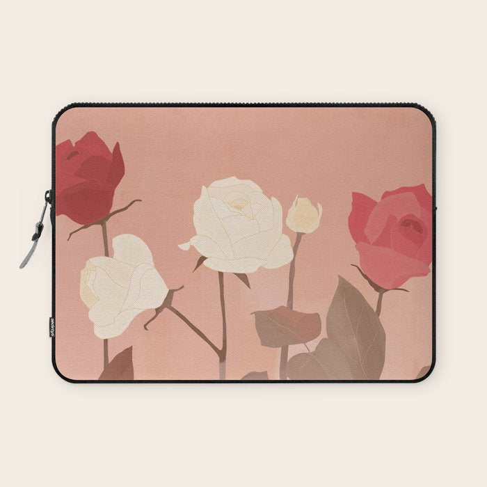 White and Red Roses Laptop Sleeve Gallery Image 1