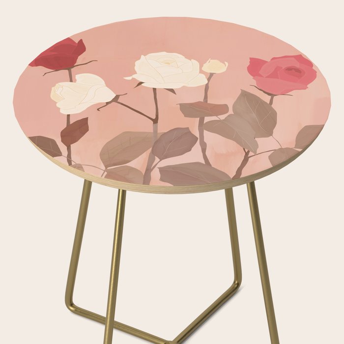 White and Red Roses Side Table Gallery Image 2