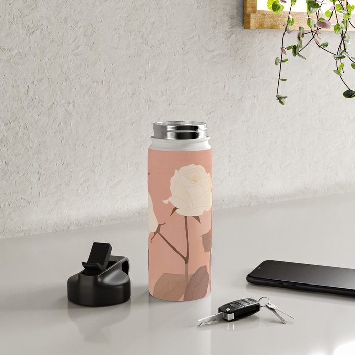 White and Red Roses Water Bottle Gallery Image 4