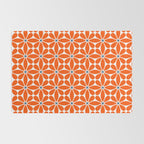 Bold Orange Floral Repeat Pattern Rug Gallery Image 2