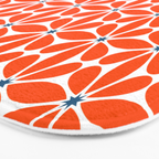 Bold Orange Floral Repeat Pattern Bath Mat Gallery Image 3
