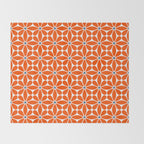 Bold Orange Floral Repeat Pattern Throw Blanket Gallery Image 2