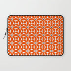 Bold Orange Floral Repeat Pattern Laptop Sleeve Gallery Image 1