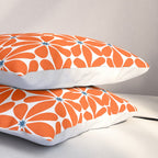 Bold Orange Floral Repeat Pattern Pillow Sham Gallery Image 3