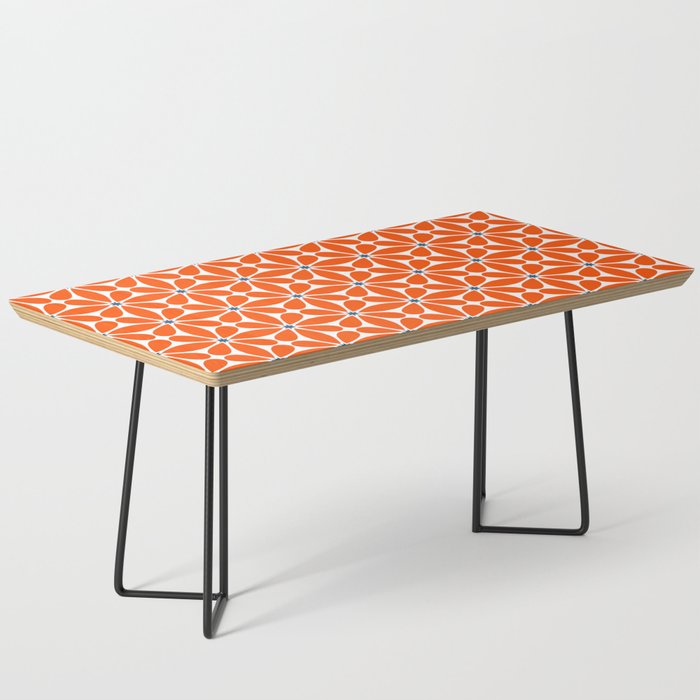 Bold Orange Floral Repeat Pattern Coffee Table Gallery Image 1