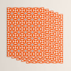 Bold Orange Floral Repeat Pattern Wrapping Paper Gallery Image 3