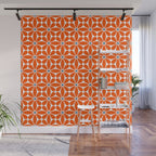 Bold Orange Floral Repeat Pattern Wall Mural Gallery Image 1