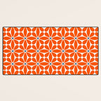 Bold Orange Floral Repeat Pattern Desk Mat Gallery Image 3
