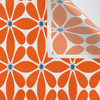 Bold Orange Floral Repeat Pattern Wall Tapestry Gallery Image 3