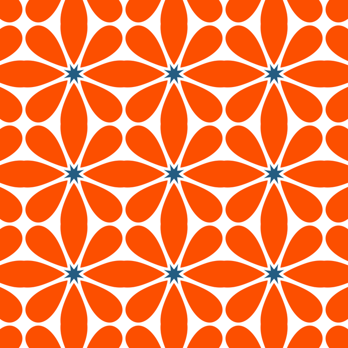 Bold Orange Floral Repeat Pattern Coffee Mug Gallery Image 2