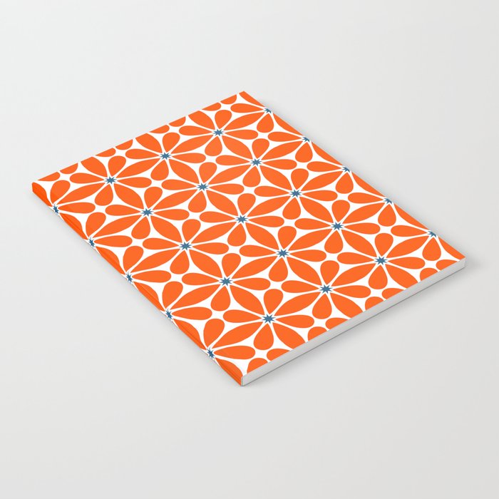 Bold Orange Floral Repeat Pattern Notebook Gallery Image 2