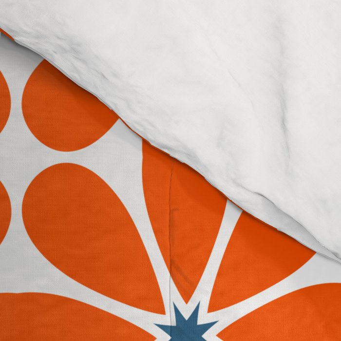 Bold Orange Floral Repeat Pattern Comforter Gallery Image 4
