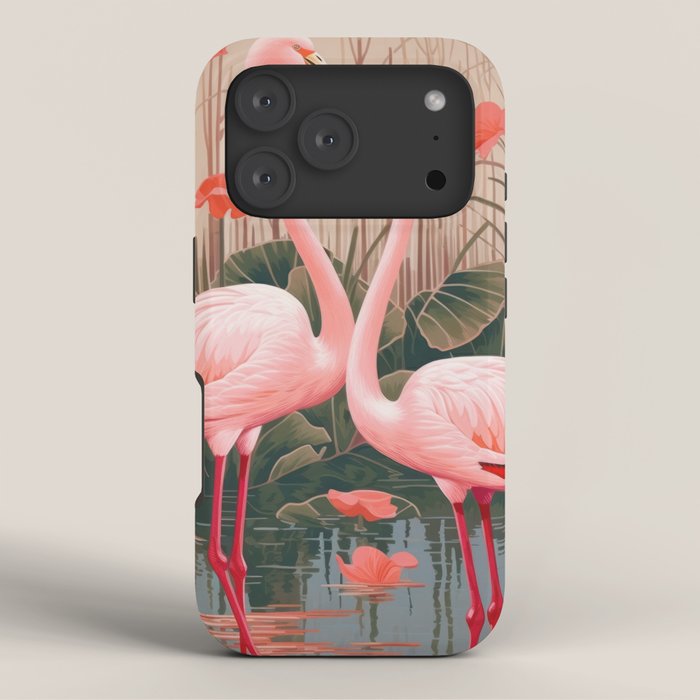 Pink Flamingo Pair In The Bloom iPhone Case Gallery Image 3