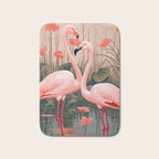 Pink Flamingo Pair In The Bloom Bath Mat Gallery Image 1