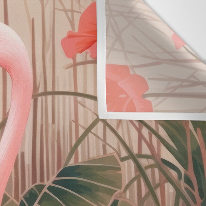 Pink Flamingo Pair In The Bloom Wall Tapestry Gallery Image 3