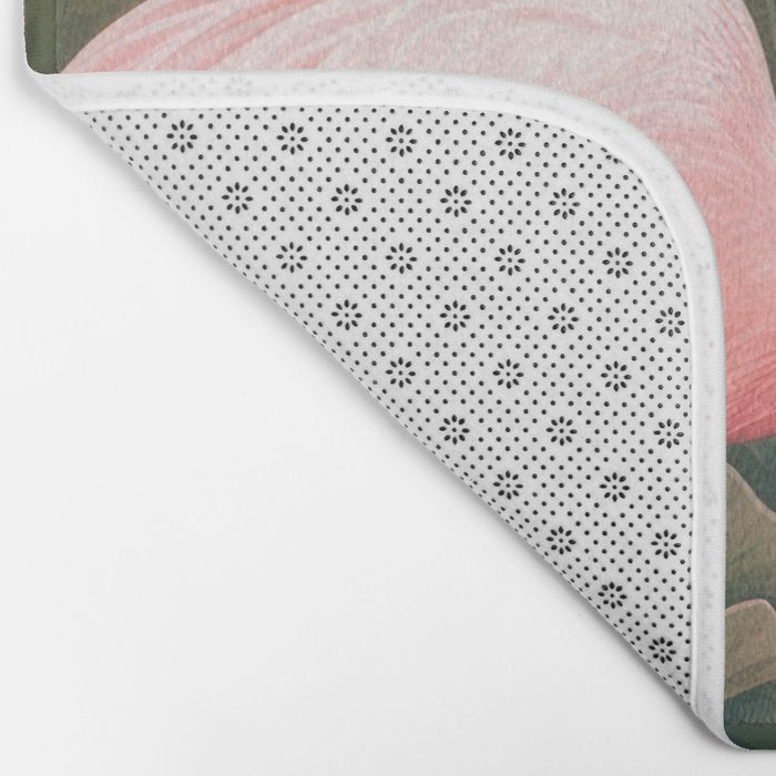 Pink Flamingo Pair In The Bloom Bath Mat Gallery Image 2