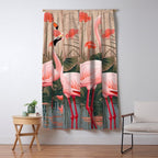 Pink Flamingo Pair In The Bloom Window Curtain Gallery Image 5