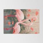Pink Flamingo Pair In The Bloom Rug Gallery Image 2