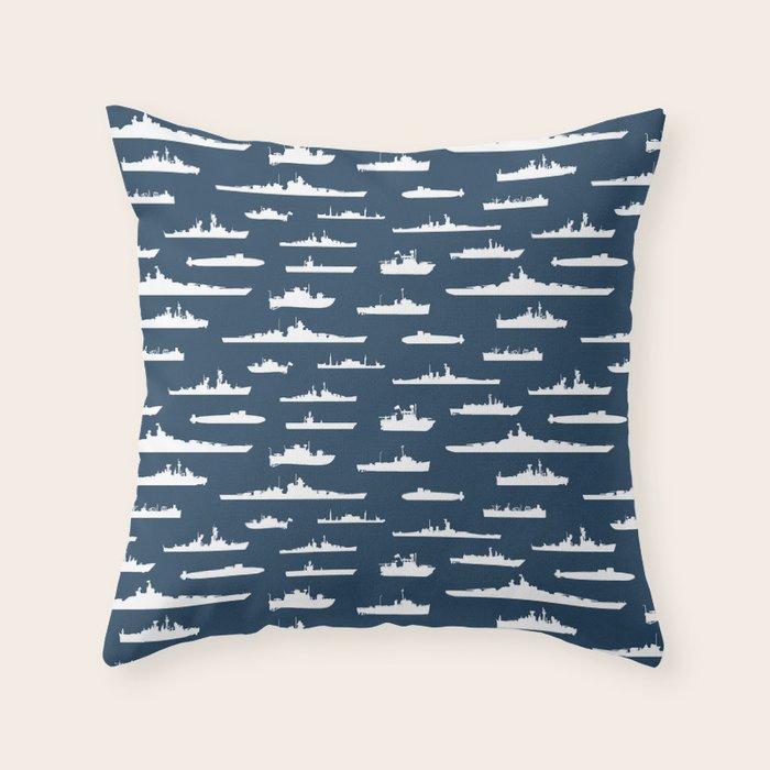 Battleship // Navy Blue Throw Pillow Gallery Image 1