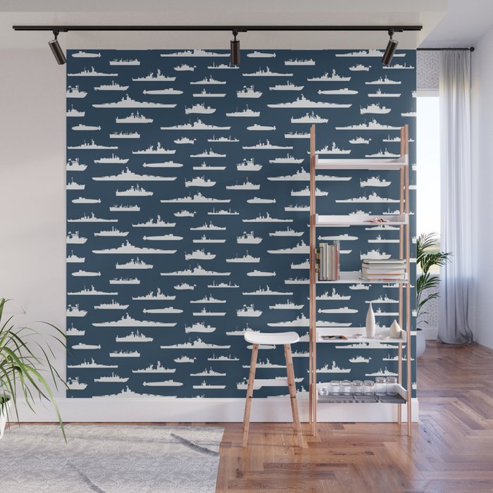 Battleship // Navy Blue Wall Mural Gallery Image 1