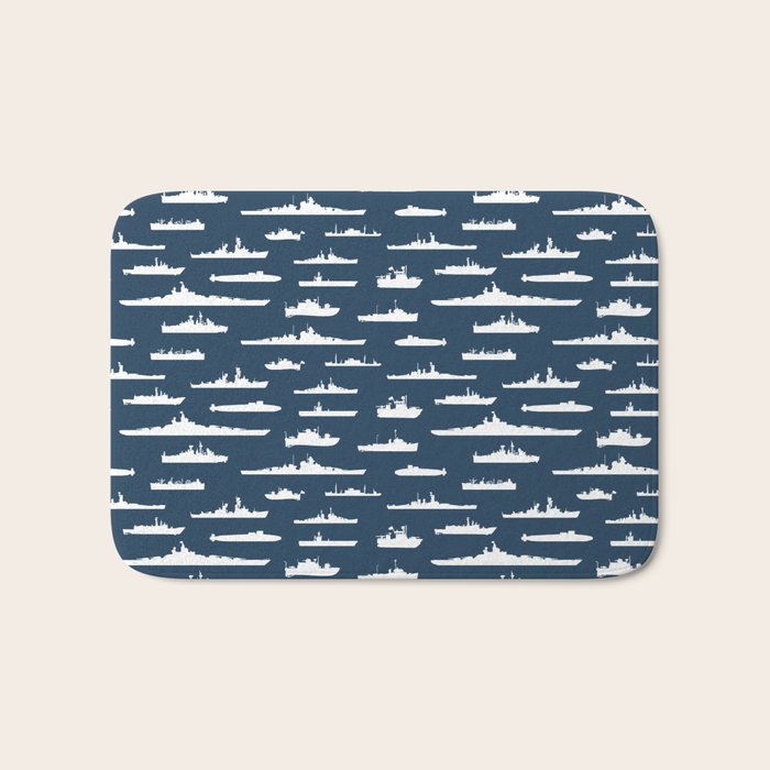 Battleship // Navy Blue Bath Mat Gallery Image 1
