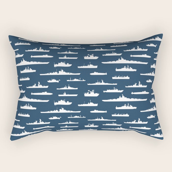 Battleship // Navy Blue Rectangular Pillow Gallery Image 2