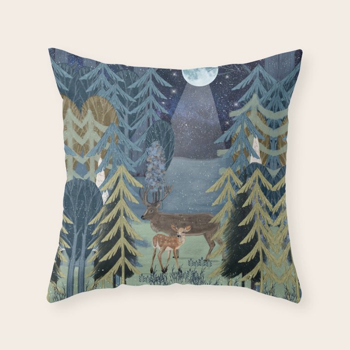 the secret forest Throw Pillow Gallery Image 6
