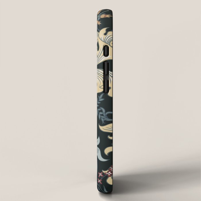 William Morris Enchanted Golden Lily Floral Black Gold  iPhone Case Gallery Image 2