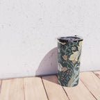 William Morris Enchanted Golden Lily Floral Black Gold  Travel Mug Gallery Image 4