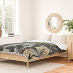 William Morris Enchanted Golden Lily Floral Black Gold  Duvet Cover Gallery Image 2