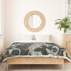 William Morris Enchanted Golden Lily Floral Black Gold  Duvet Cover Gallery Image 3