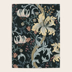 William Morris Enchanted Golden Lily Floral Black Gold  Poster Gallery Image 4