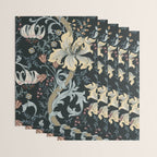 William Morris Enchanted Golden Lily Floral Black Gold  Wrapping Paper Gallery Image 3