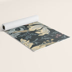 William Morris Enchanted Golden Lily Floral Black Gold  Yoga Mat Gallery Image 2