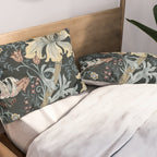 William Morris Enchanted Golden Lily Floral Black Gold  Pillow Sham Gallery Image 2