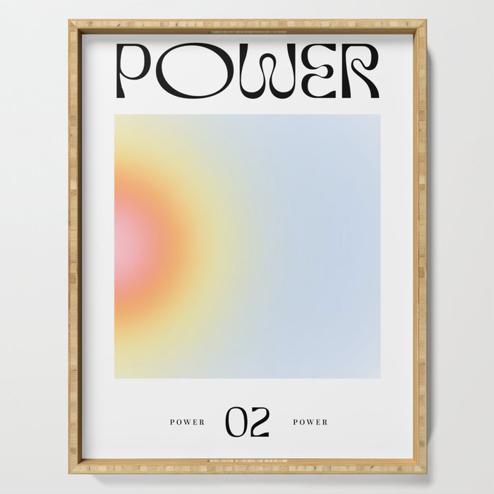 Modern soft blur gradient typography art Serving Tray Gallery Image 1