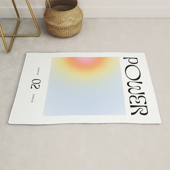 Modern soft blur gradient typography art Rug Gallery Image 1