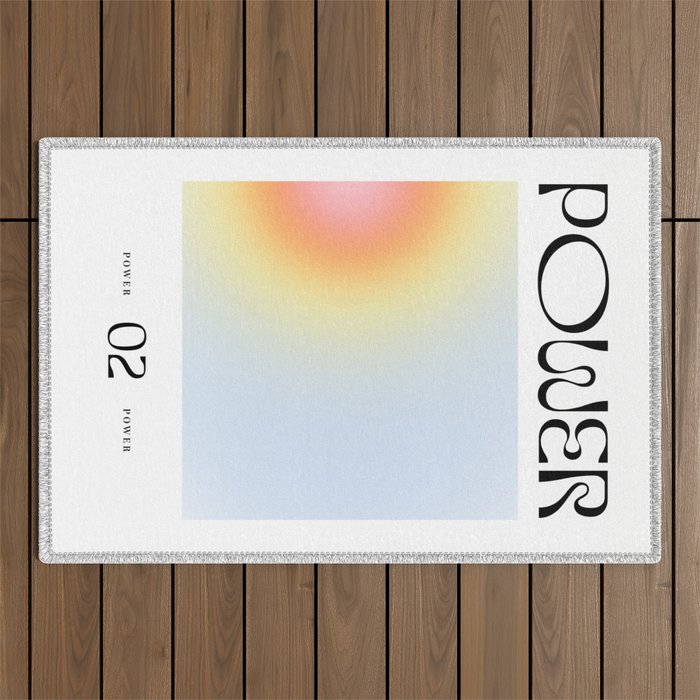 Modern soft blur gradient typography art Outdoor Rug Gallery Image 1