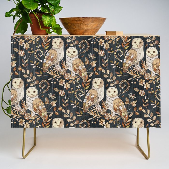 Wooden Wonderland Barn Owl Collage Credenza Gallery Image 1