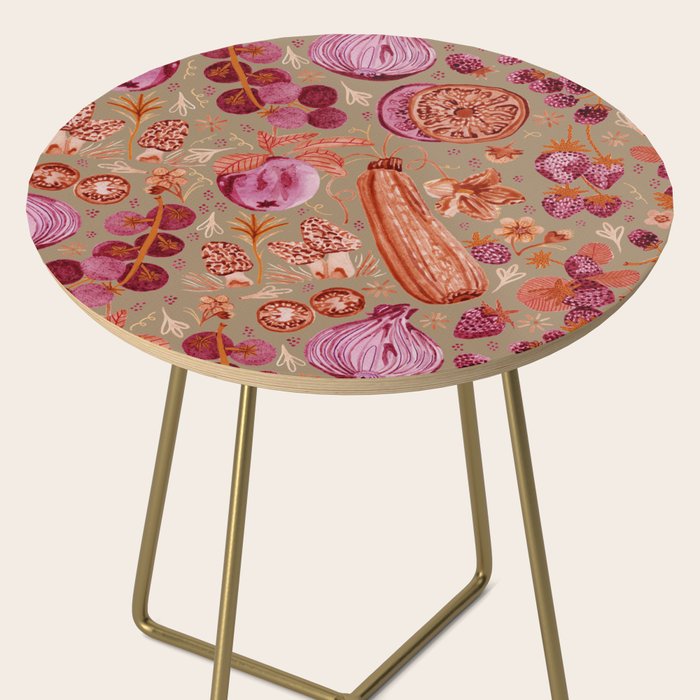 Garden Vegetables and Fresh Fruit in Mocha Mousse Side Table Gallery Image 2