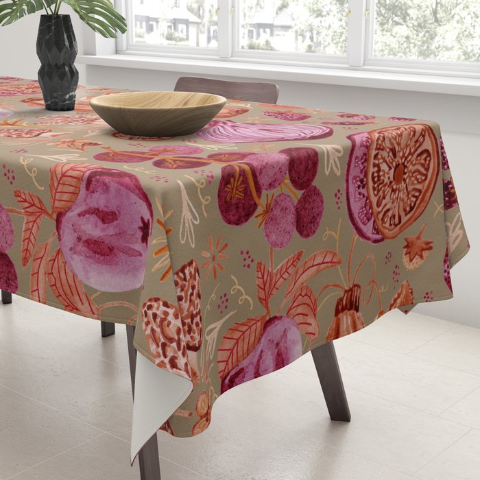 Garden Vegetables and Fresh Fruit in Mocha Mousse Tablecloth Gallery Image 3