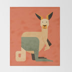 Whimsy Kangaroo Throw Blanket Gallery Image 2