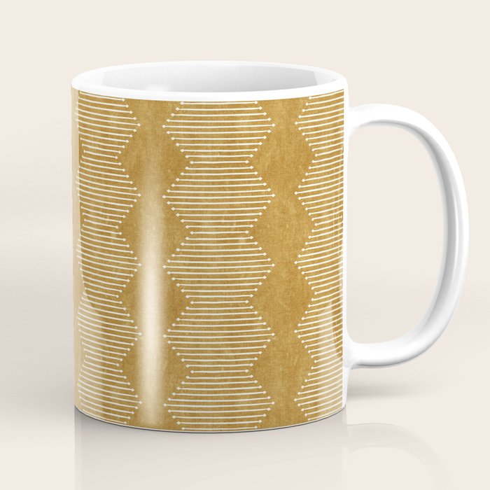 mudcloth diamonds - mustard Coffee Mug Gallery Image 1