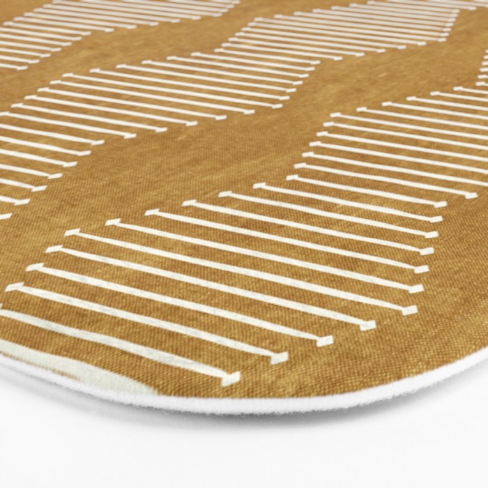 mudcloth diamonds - mustard Bath Mat Gallery Image 3