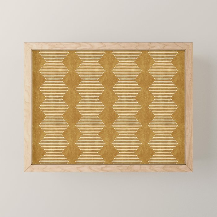 mudcloth diamonds - mustard Mini Art Print Gallery Image 1