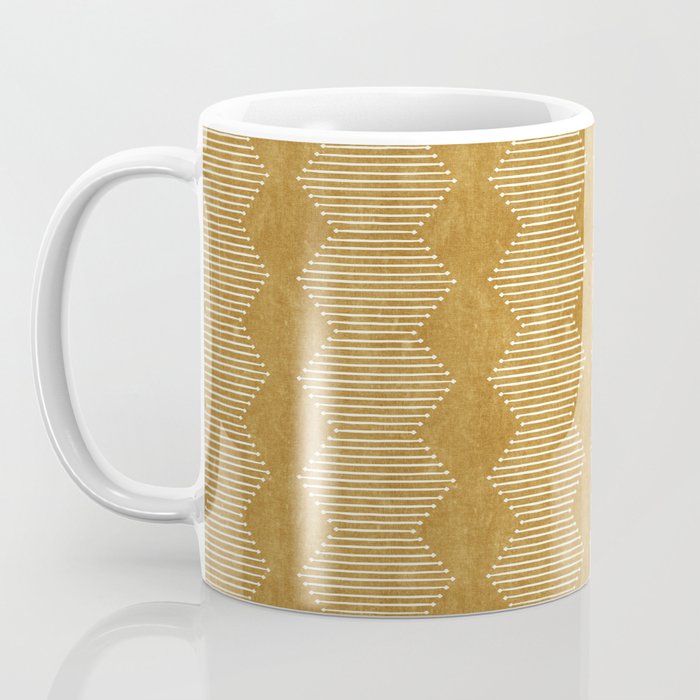 mudcloth diamonds - mustard Coffee Mug Gallery Image 3